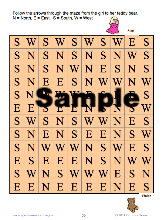 Cardinal directions sample maze page