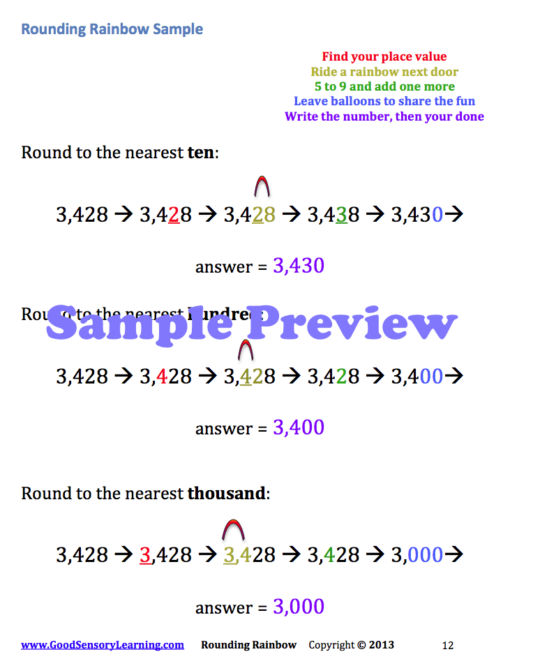 Rounding Tree Math Rounding Numbers Fun Activities | Good Sensory Learning