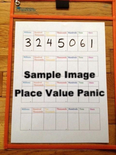 colorful place value panic handout