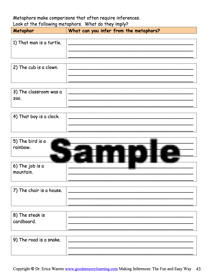 Inference Tes Inference Worksheet Tes