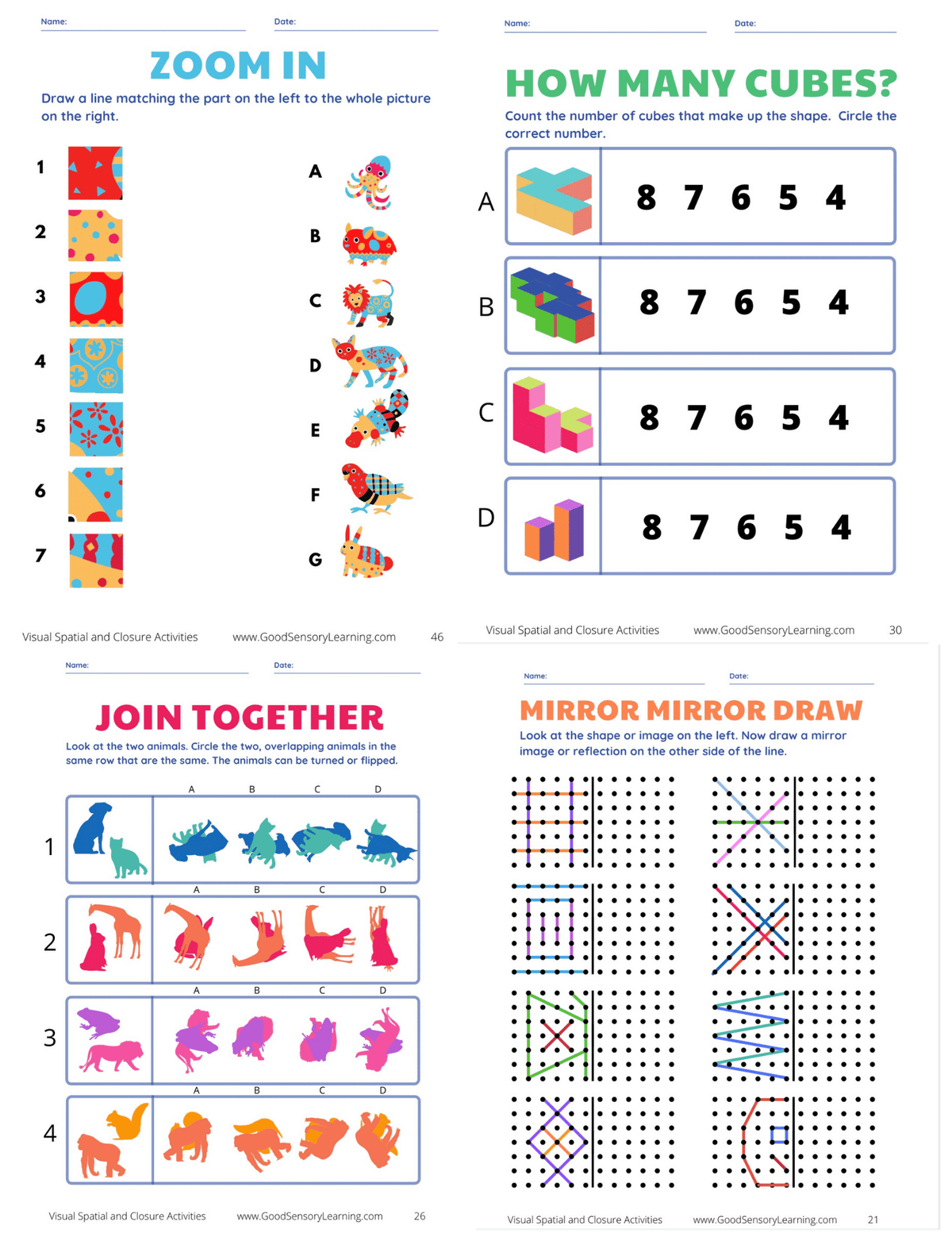 Visual Processing Series | Spatial & Closure Workbook