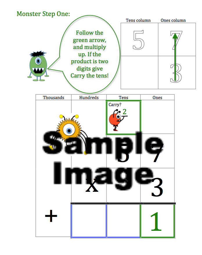Learning Monster Math Multiplication Monster Worksheet