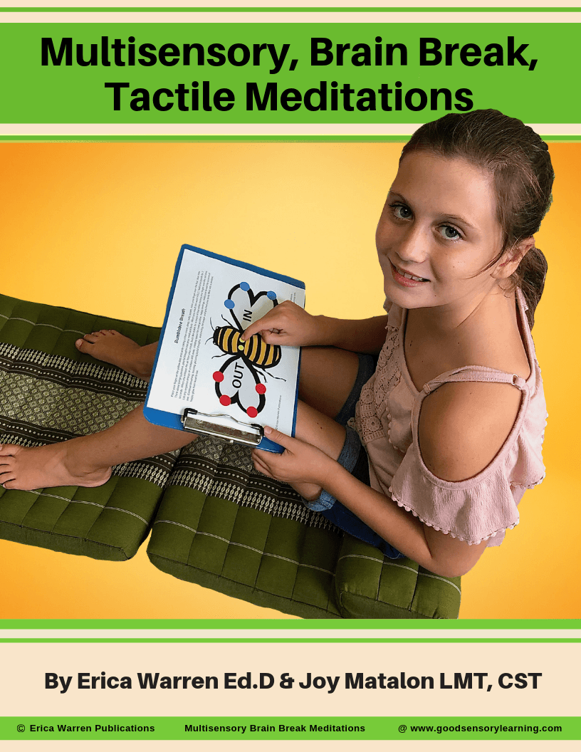 Student doing a tactile bee meditation