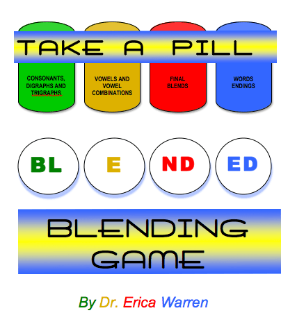 Colorful cover for a blending game using pill bottles