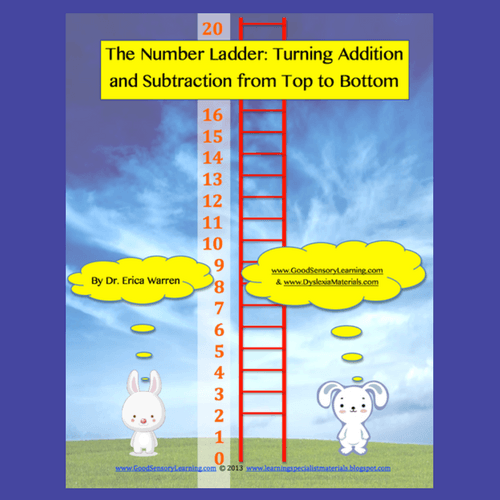 Bunnies teach adding and subtracting by using a ladder