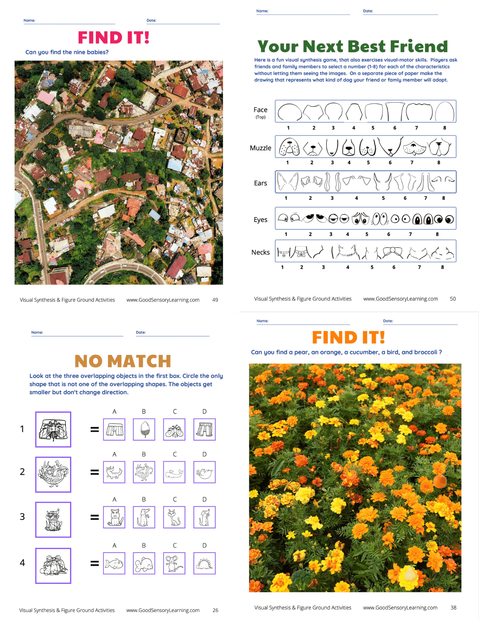 Fun activities strengthen visual figure ground abilities