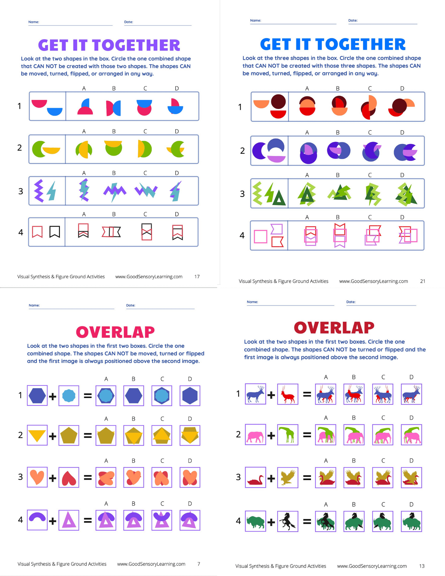 Visual Synthesis and Figure Ground Activities – Good Sensory Learning for Free Printable Figure Ground Worksheets