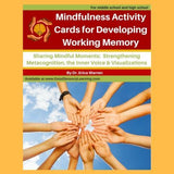 Children's hands coming together on a book cover of activity cards for developing working memory